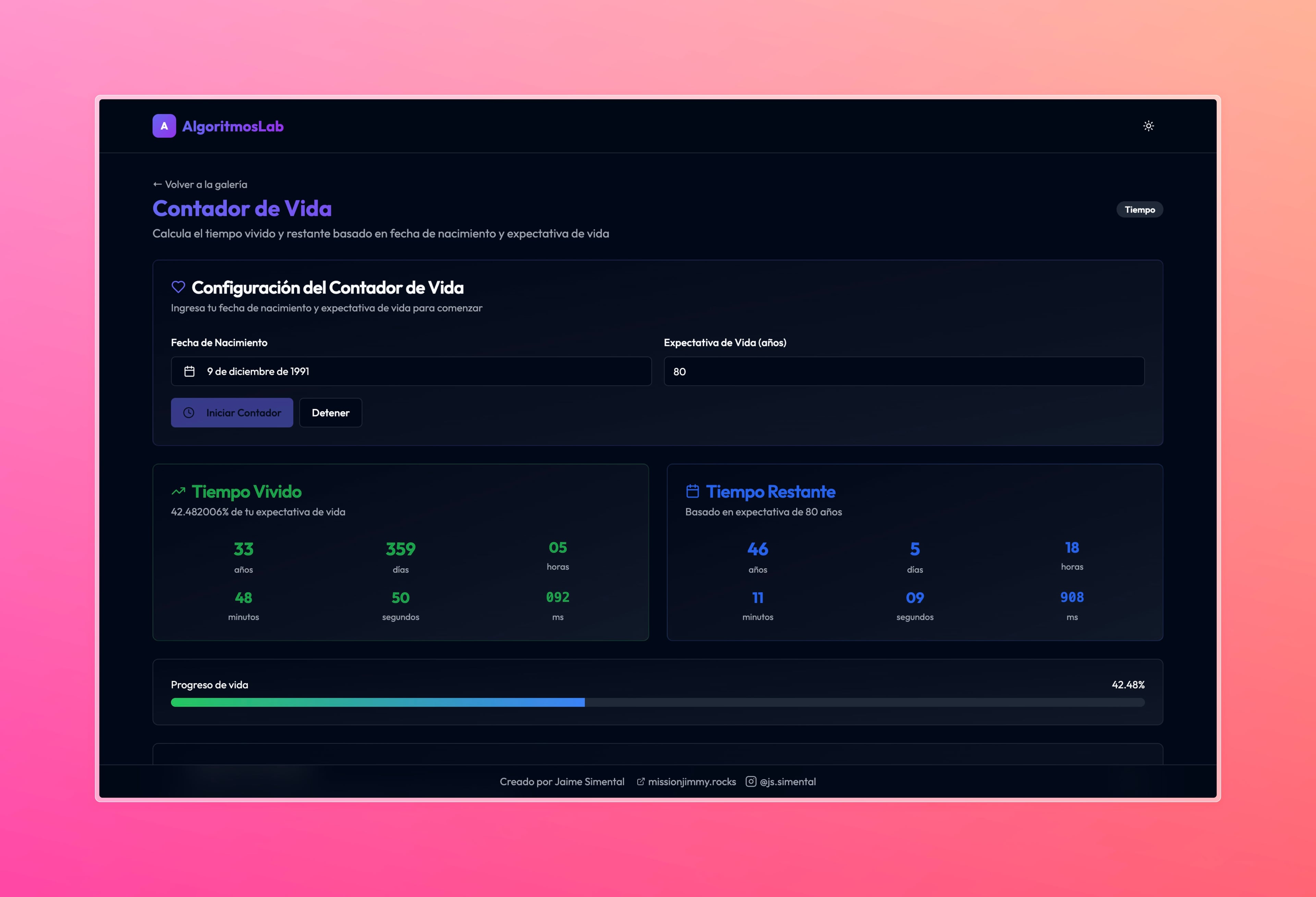 Screenshot of the Algoritmos Lab project