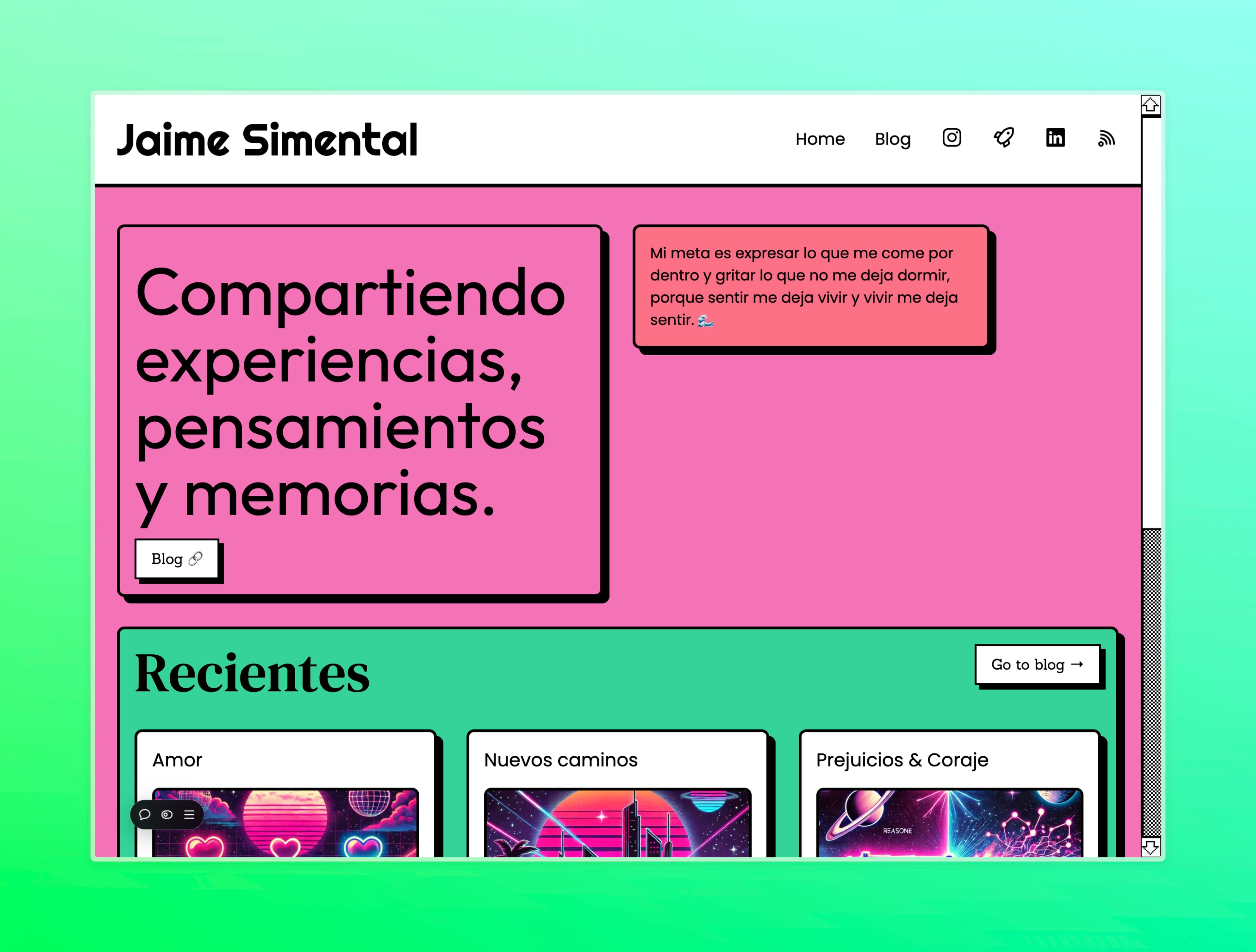 Screenshot of the Blog project