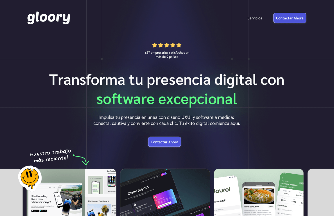 Screenshot of the Gloory project
